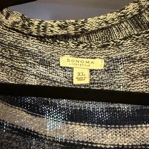 Sonoma Women's Black and White Sweater